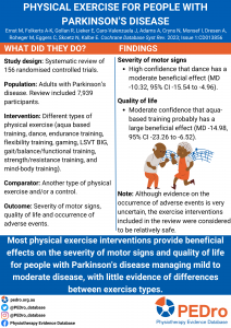 Exercise versus no exercise for the occurrence, severity and